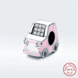 Europe Bracelet 925 Sterling Silver Pink Car Beads S925