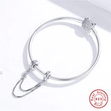 Europe Bracelet 925 Sterling Silver Double Bamboo Section Safety Chain S925