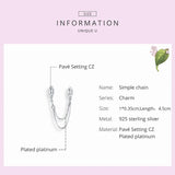 Europe Bracelet 925 Sterling Silver Double Bamboo Section Safety Chain S925