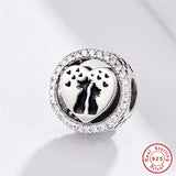 925 Silver Kissing Heart Couple Cats Beads S925 Romantic Cat Charms