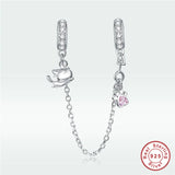Europe Bracelet Silver 925 Animal Cat Safety Chain Beads Charm for Woman