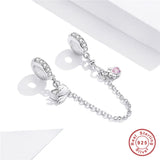 Europe Bracelet Silver 925 Animal Cat Safety Chain Beads Charm for Woman