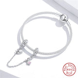 Europe Bracelet Silver 925 Animal Cat Safety Chain Beads Charm for Woman