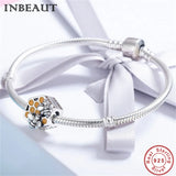 S925 Honeybee Charm 925 Sterling Silver Bee Brown Enamel Beads Bracelet