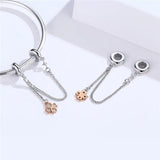 Europe Bracelet Silver 925 DIY CZ Clover Safety Chain S925 Charm Beads
