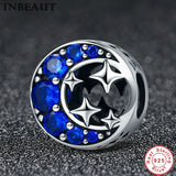 Europe Bracelet Sky CZ Moon Charm 925 Sterling Silver Star Beads Accessories