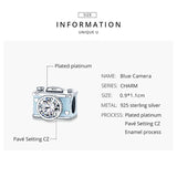 Europe 925 Sterling Silver Camera Beads Enamel Charm DIY Bracelet Jewelry