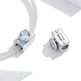 Europe 925 Sterling Silver Camera Beads Enamel Charm DIY Bracelet Jewelry