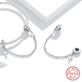 925 Sterling Silver Cross Safety Chain Beads for European Bracelet