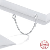 925 Sterling Silver Cross Safety Chain Beads for European Bracelet