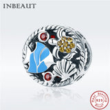 Ocean Fish Shell Beads Bracelet 925 Silver Swimming Sea Turtle Necklace