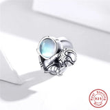 Sterling Silver Space Walk Charms Beads for Bracelet Pendant DIY