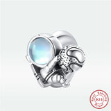 Sterling Silver Space Walk Charms Beads for Bracelet Pendant DIY