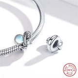 Sterling Silver Space Walk Charms Beads for Bracelet Pendant DIY