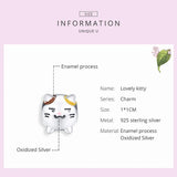 925 Sterling Silver Kitty Charm Bangle Bracelet Beads