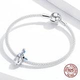 925 Sterling Silver Fish Charm Beads Bangle Bracelet DIY Fine Jewelry Pendant