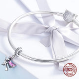 925 Sterling Silver Witch Charm for Bracelet Necklace, Magic Bangle Pendant