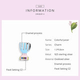 Colorful Juicer Charm 925 Sterling Silver Women Jewelry Pendant
