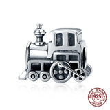 925 Sterling Silver Locomotive Beads Charm for Bracelet Making