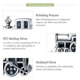 925 Sterling Silver Locomotive Beads Charm for Bracelet Making