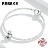 Pony Charm Enamel Beads 925 Sterling Silver Bangle for Women
