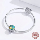 925 Sterling Silver Marine Series Whale Beads Charm Bracelet for Women