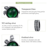 Sea Turtle Charm Bracelet with Crystal Glass, 925 Sterling Silver Pendant