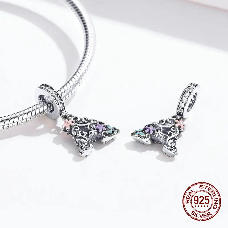 925 Sterling Silver Vintage Letter A Pendant Charm Women Jewelry