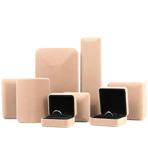 Flannel Jewelry Box Velvet Lined Iron Material Outer Surface