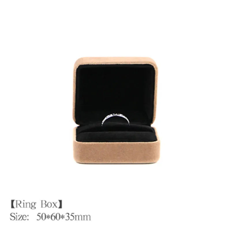 Flannel Jewelry Box Velvet Lined Iron Material Outer Surface