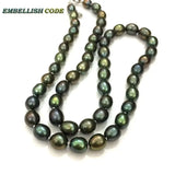 Dark Green Cultured Pearl Choker Necklace for Women