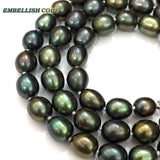 Dark Green Cultured Pearl Choker Necklace for Women