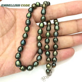 Dark Green Cultured Pearl Choker Necklace for Women