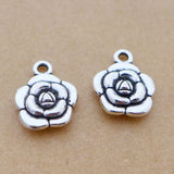 Alloy Antique Silver Flower Cap Leaf Charm Pendant Choker DIY