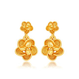 24K Plated Flower Earrings for Women