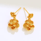 24K Plated Flower Earrings for Women