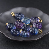 Fluorite Cat Foot Pendant Beads - Natural Stone Charms for Jewelry Making