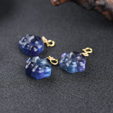 Fluorite Cat Foot Pendant Beads - Natural Stone Charms for Jewelry Making