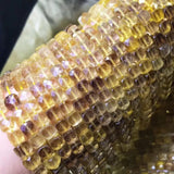 Fluorite Yellow Loose Beads 6-7mm Square Faceted 14-Inch