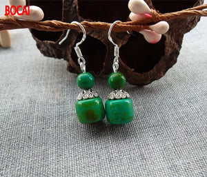Folk Retro Earrings Female Long No Pierced Ears
