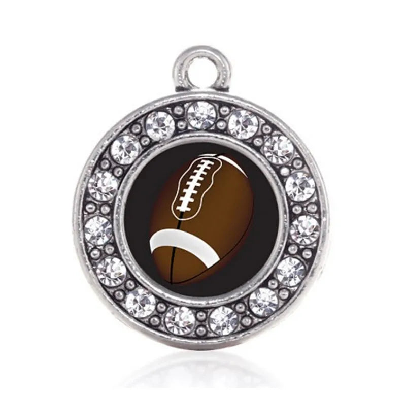 Football Charm for Fans, Players, Coaches - Circle Design
