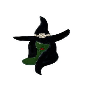Acrylic Witch Brooch Halloween Accessory Brooch Joyeria