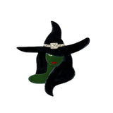 Acrylic Witch Brooch Halloween Accessory Brooch Joyeria
