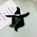Acrylic Witch Brooch Halloween Accessory Brooch Joyeria