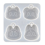 Cat Head Keychain Silicone Mold with Hanging