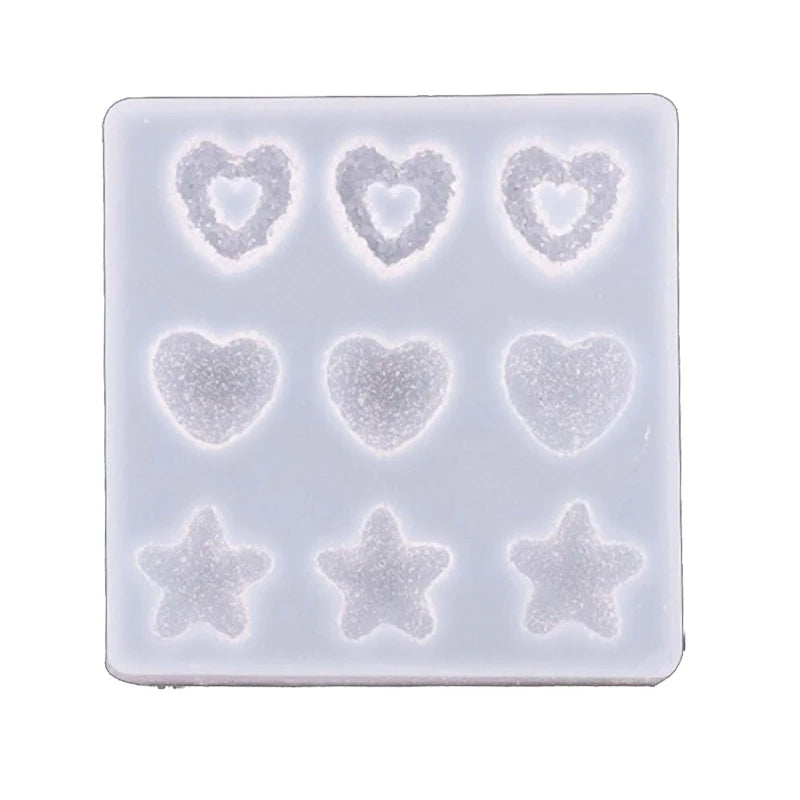 Hairpin Resin Mold Cartoon Bear Star Heart Shape DIY Craft Mould Y08E