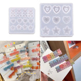 Hairpin Resin Mold Cartoon Bear Star Heart Shape DIY Craft Mould Y08E