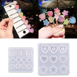 Hairpin Resin Mold Cartoon Bear Star Heart Shape DIY Craft Mould Y08E