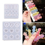 Hairpin Resin Mold Cartoon Bear Star Heart Shape DIY Craft Mould Y08E