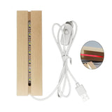 Solid Wood Luminous Base USB Switch Night Light Base 3D Acrylic Lamp